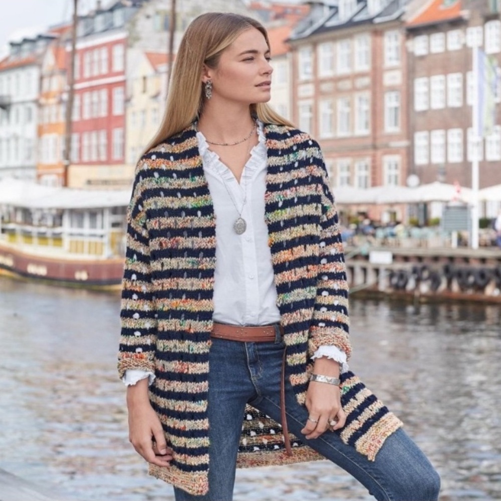 NWT- Sundance Melange Open Front Sunset Melange Multicolor Cardigan